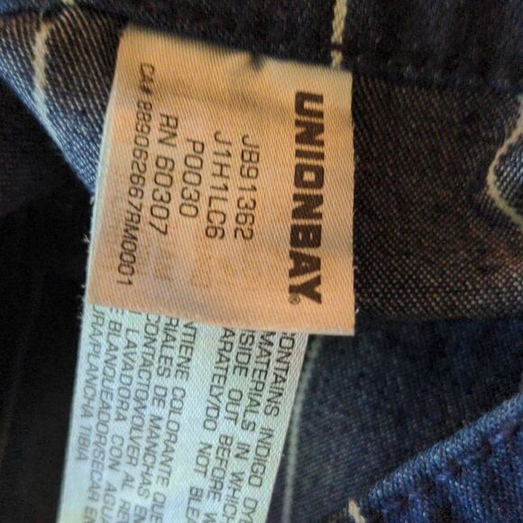 Union bay Y2K Denim blue and white striped shorts size 3 - Picture 4 of 7